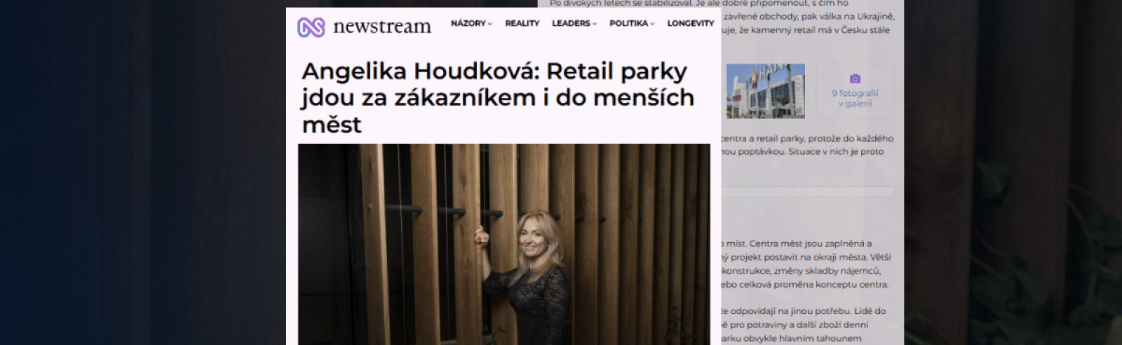 Angelika Houdková pro Newstream: Prostor pro nová velká nákupní centra se vyčerpal. Budoucnost je v proměně těch stávajících a v retail parcích