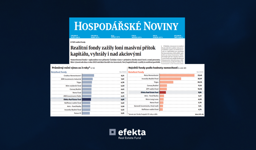 Efekta Real Estate Fund v žebříčku TOP realitní fondy